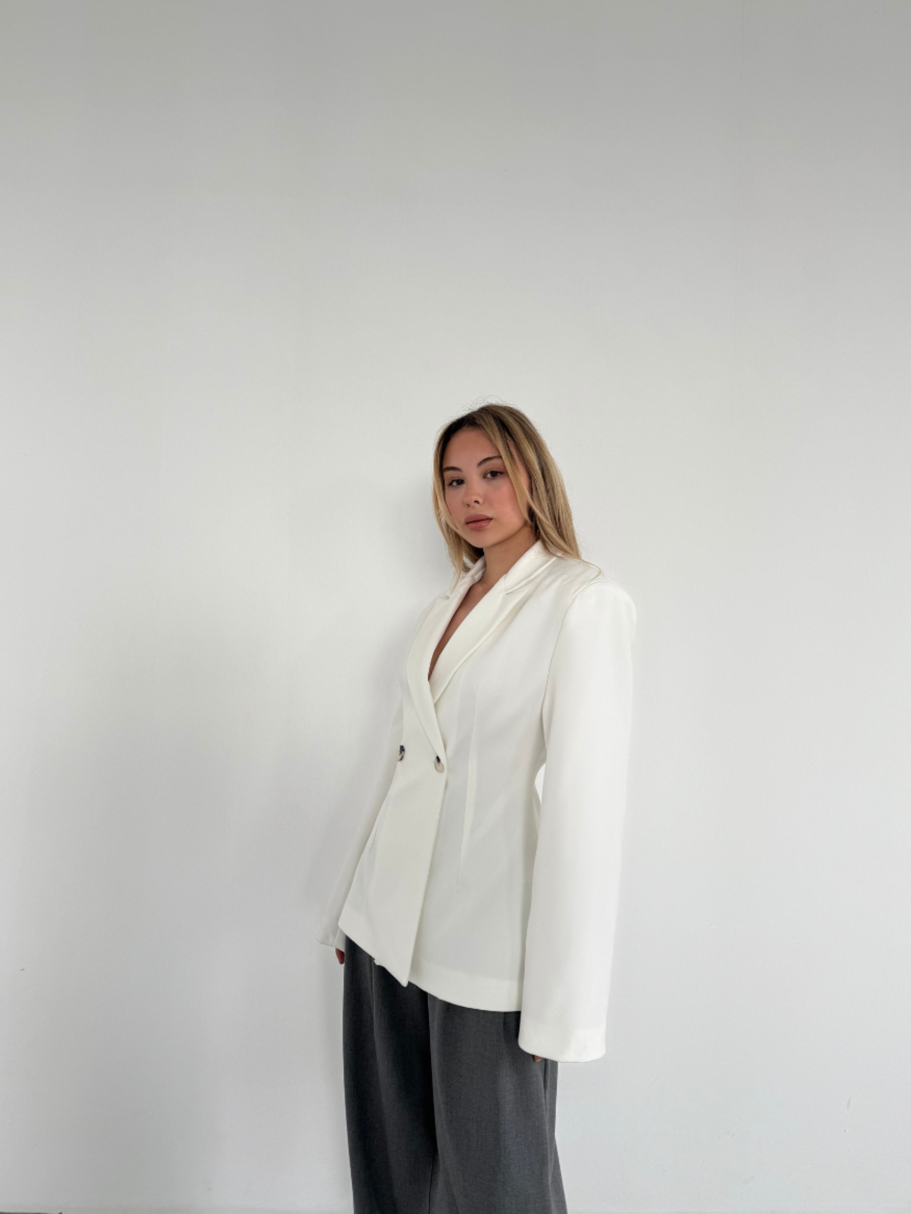 Lucy - Blazer Structuré Blanc