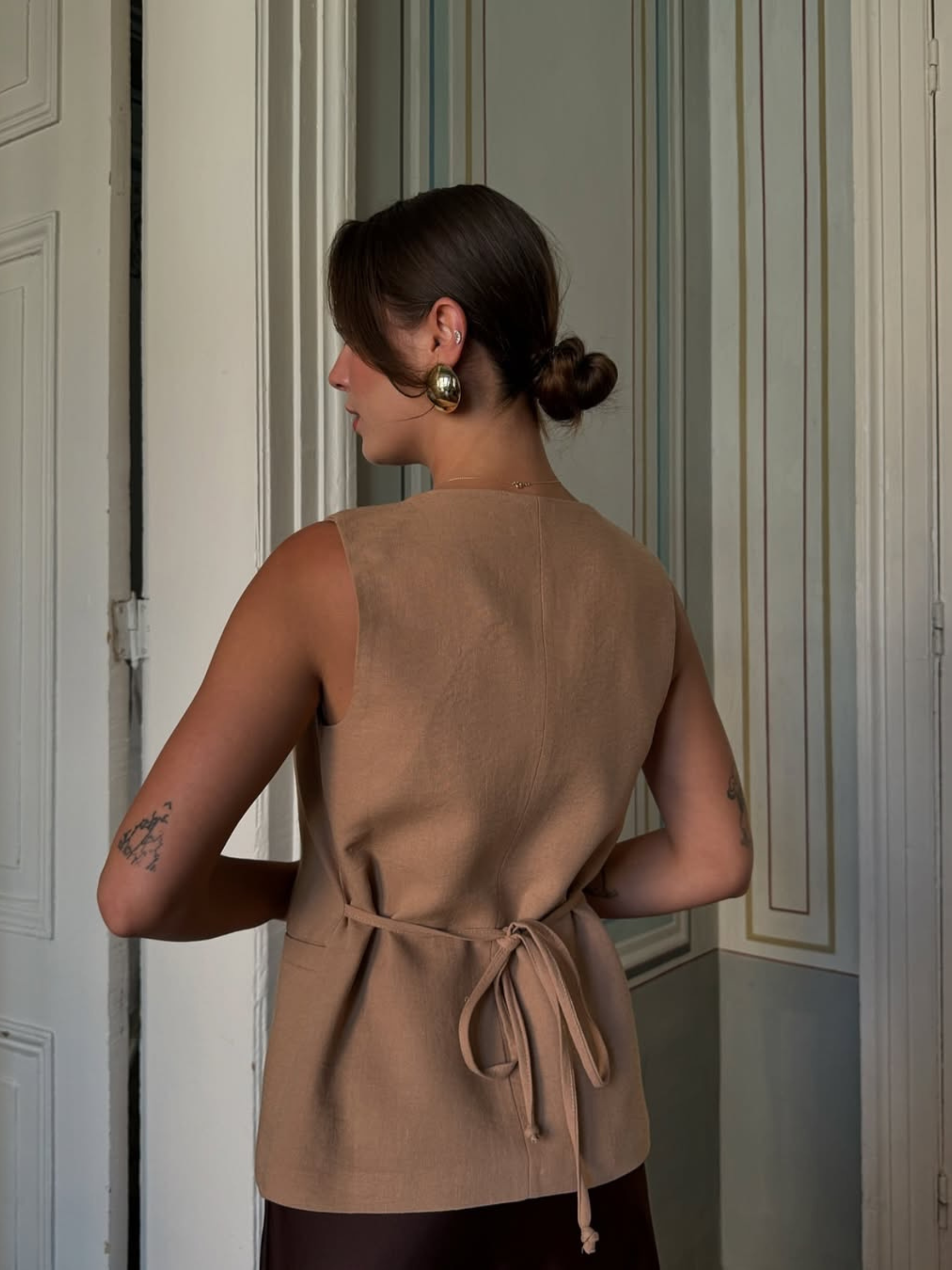 Amélie - Gilet Sans Manches Boutonné