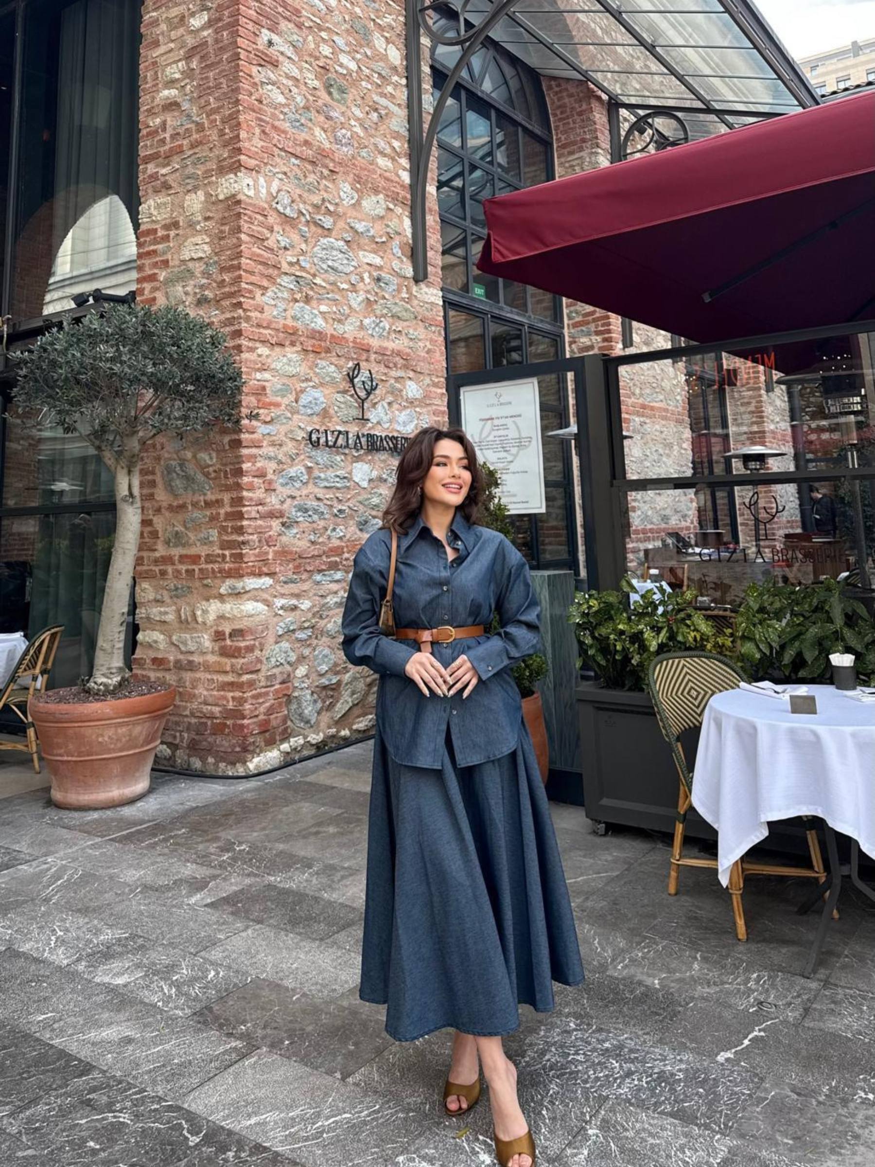 Paris – Ensemble en Denim Ceinturée
