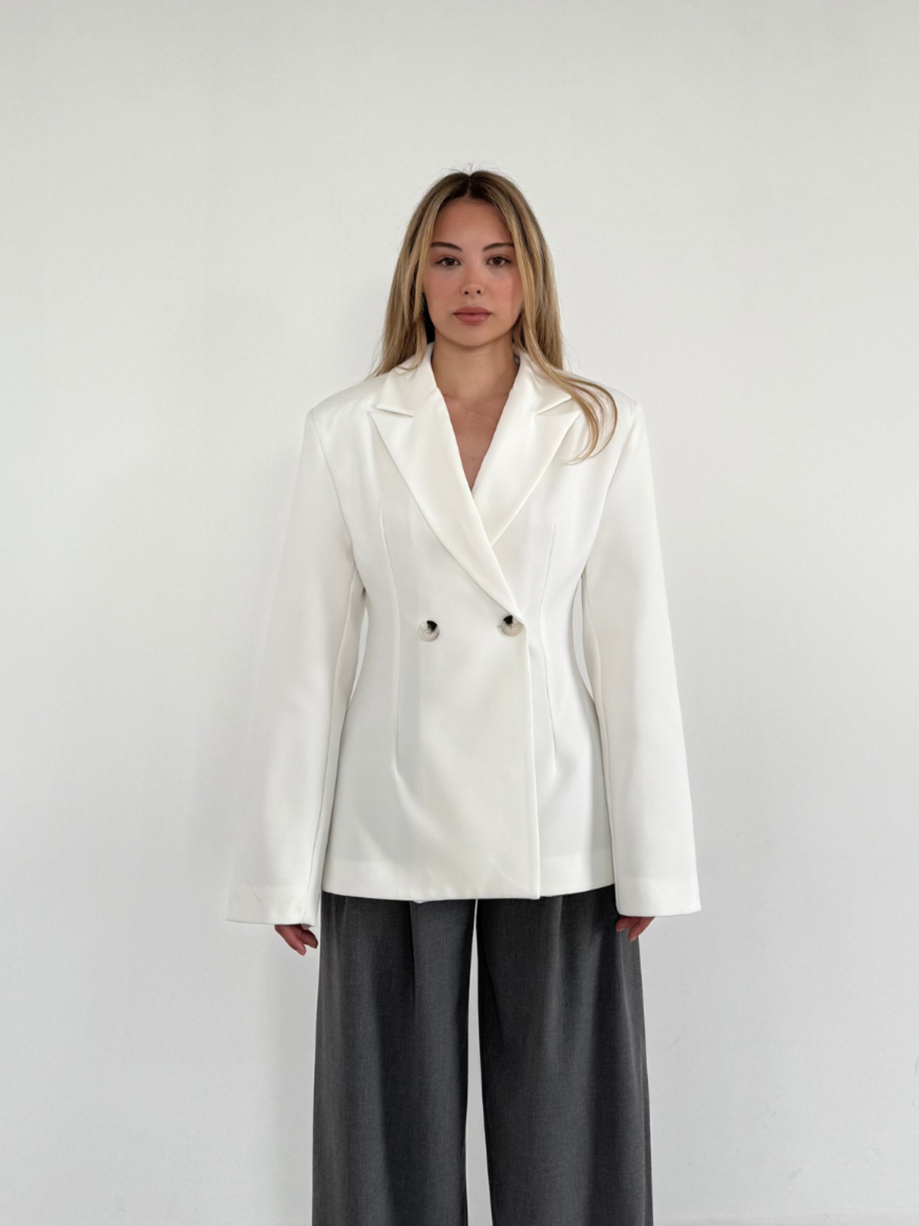 Lucy - Blazer Structuré Blanc