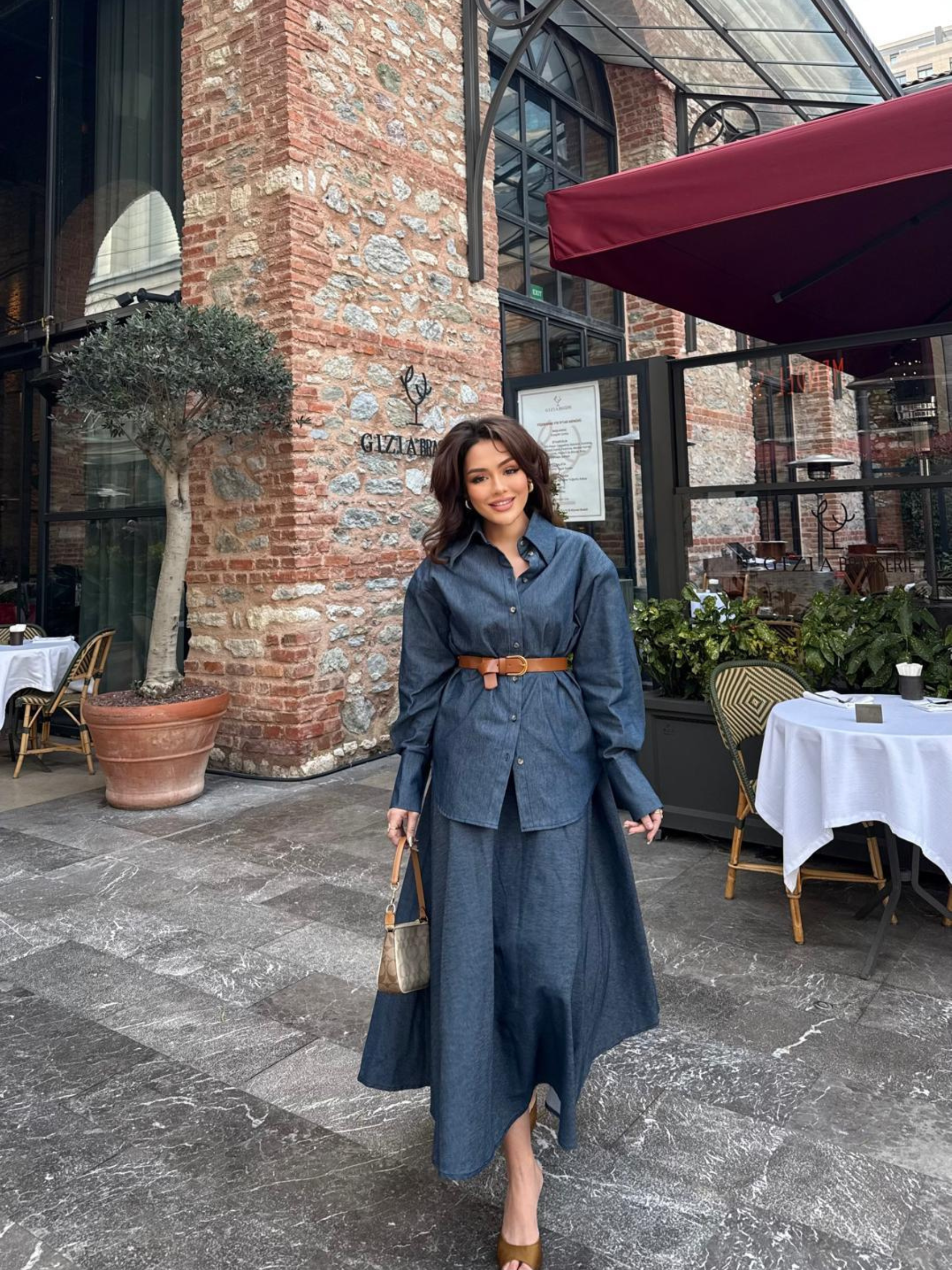 Paris – Ensemble en Denim Ceinturée