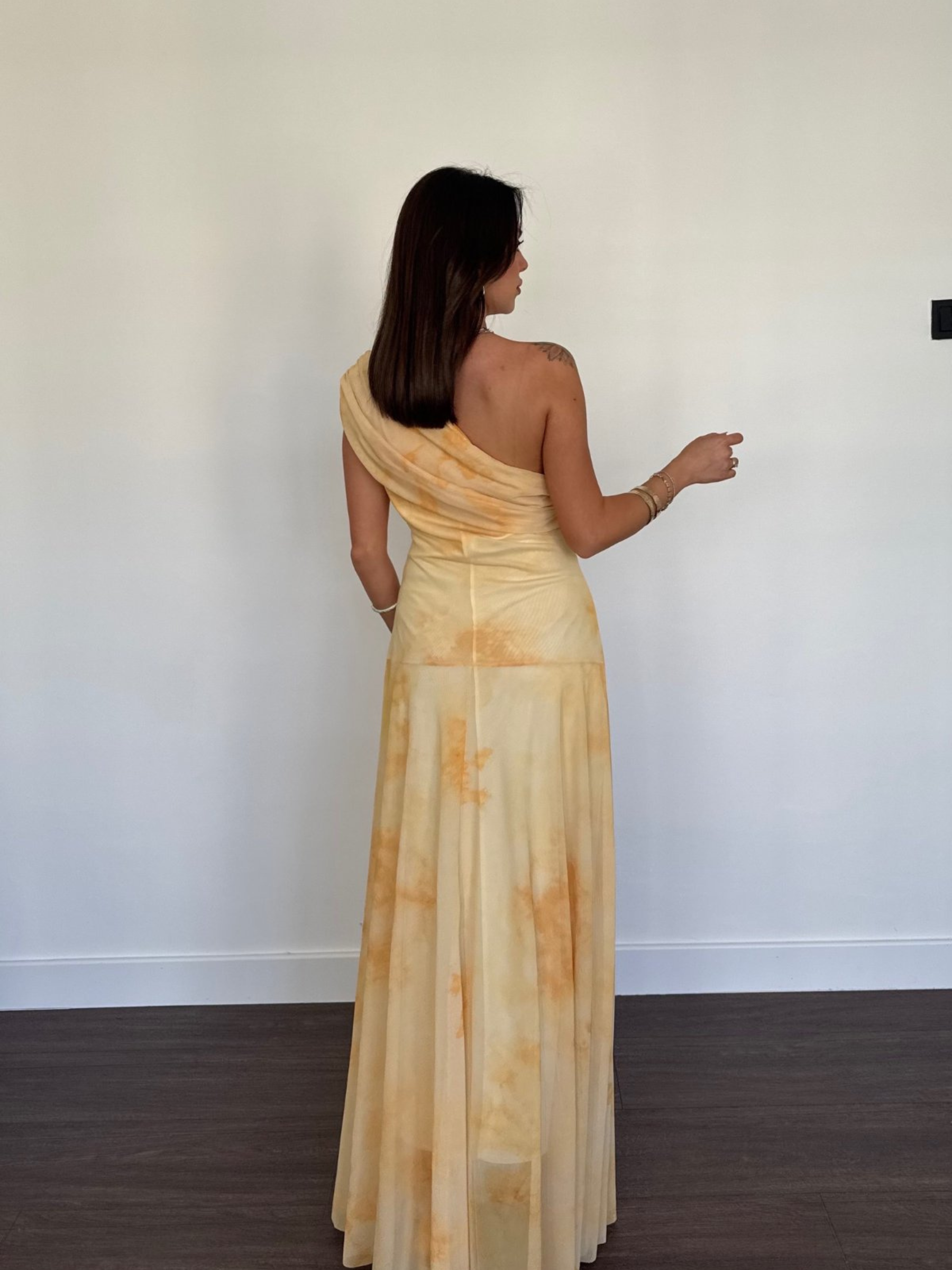 Rayon – Robe Longue Asymétrique