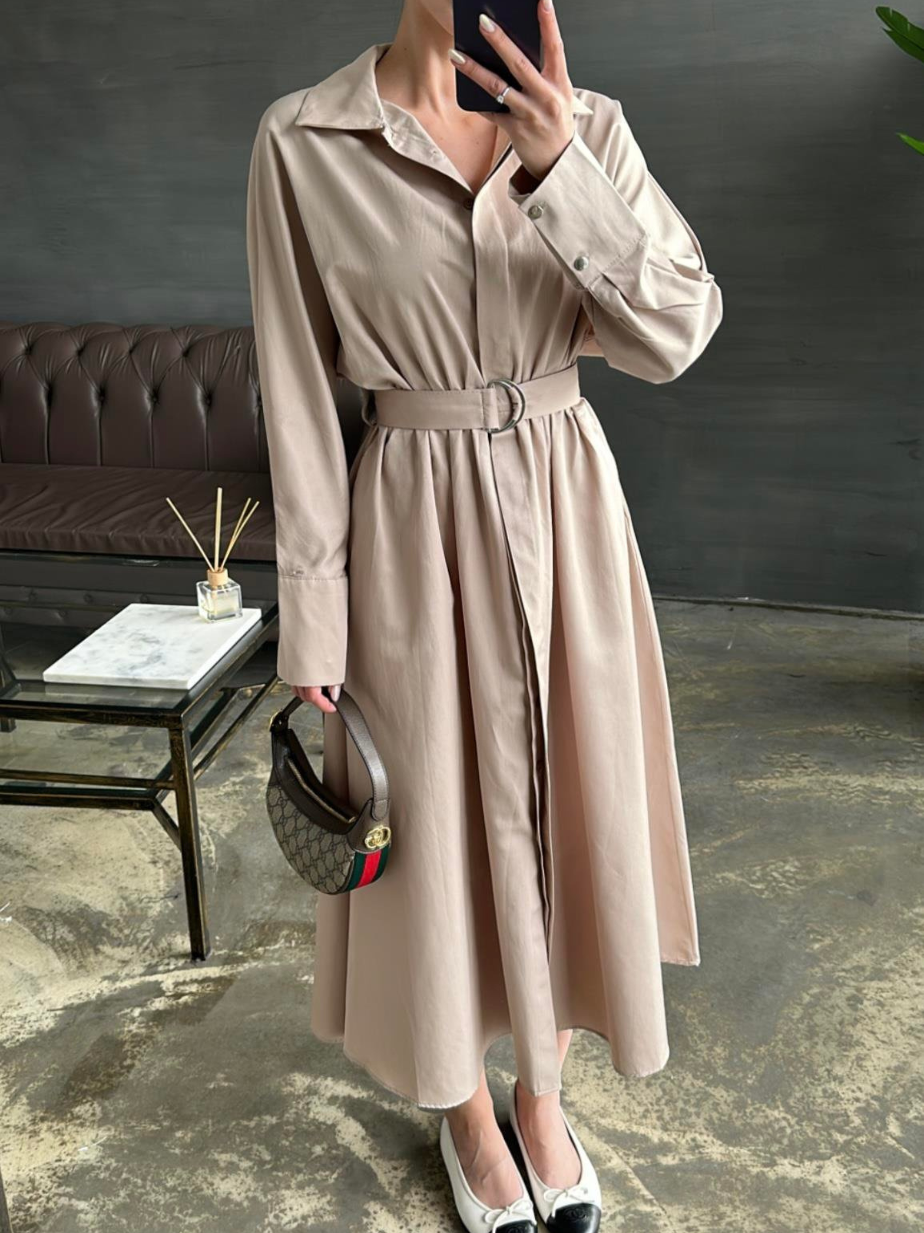 Clara – Robe Élégante Longue en Coton