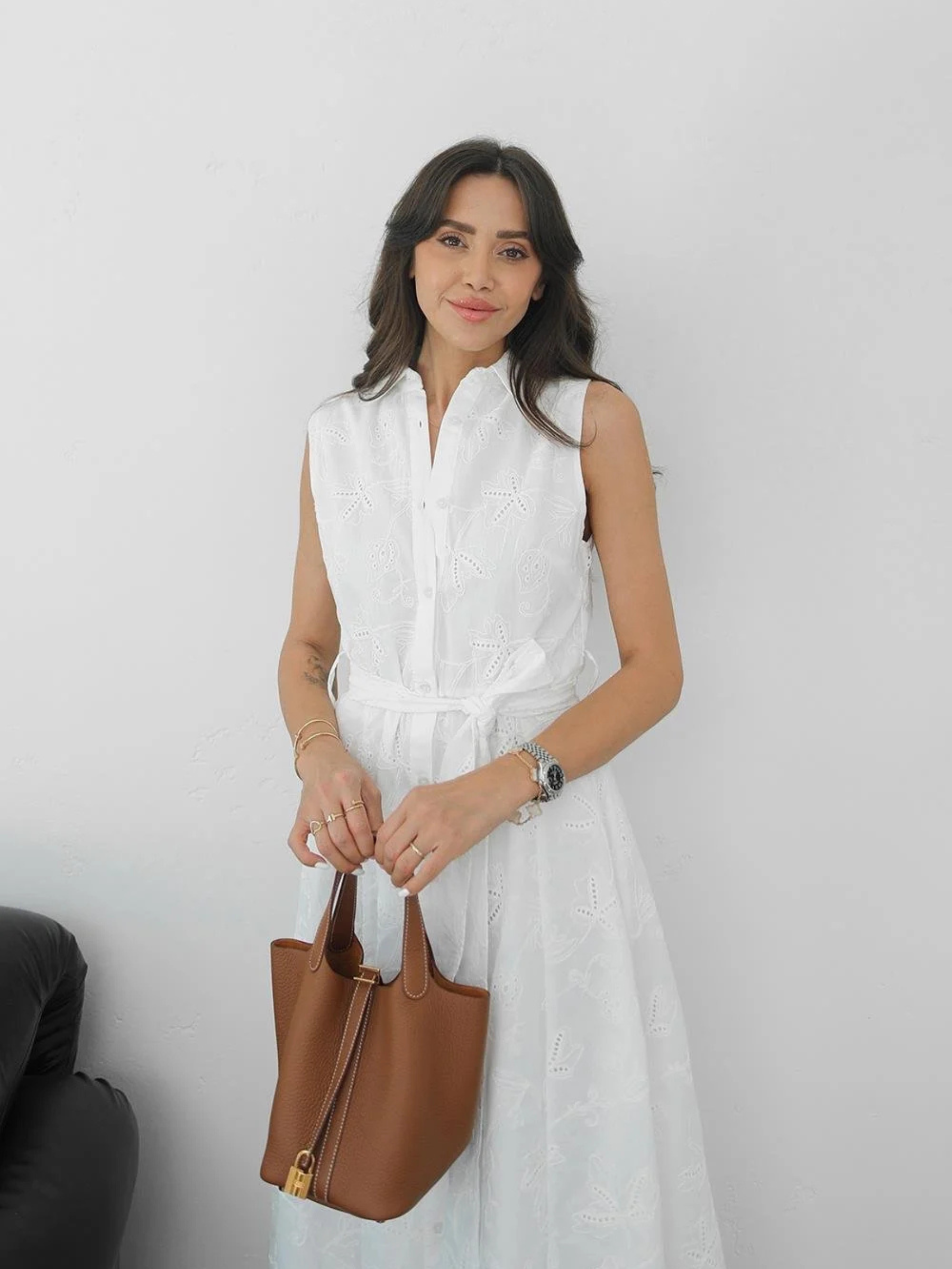 Roca – Robe Longue en Broderie Anglaise