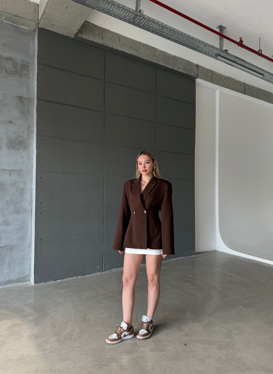 Lucy - Blazer Structuré Marron