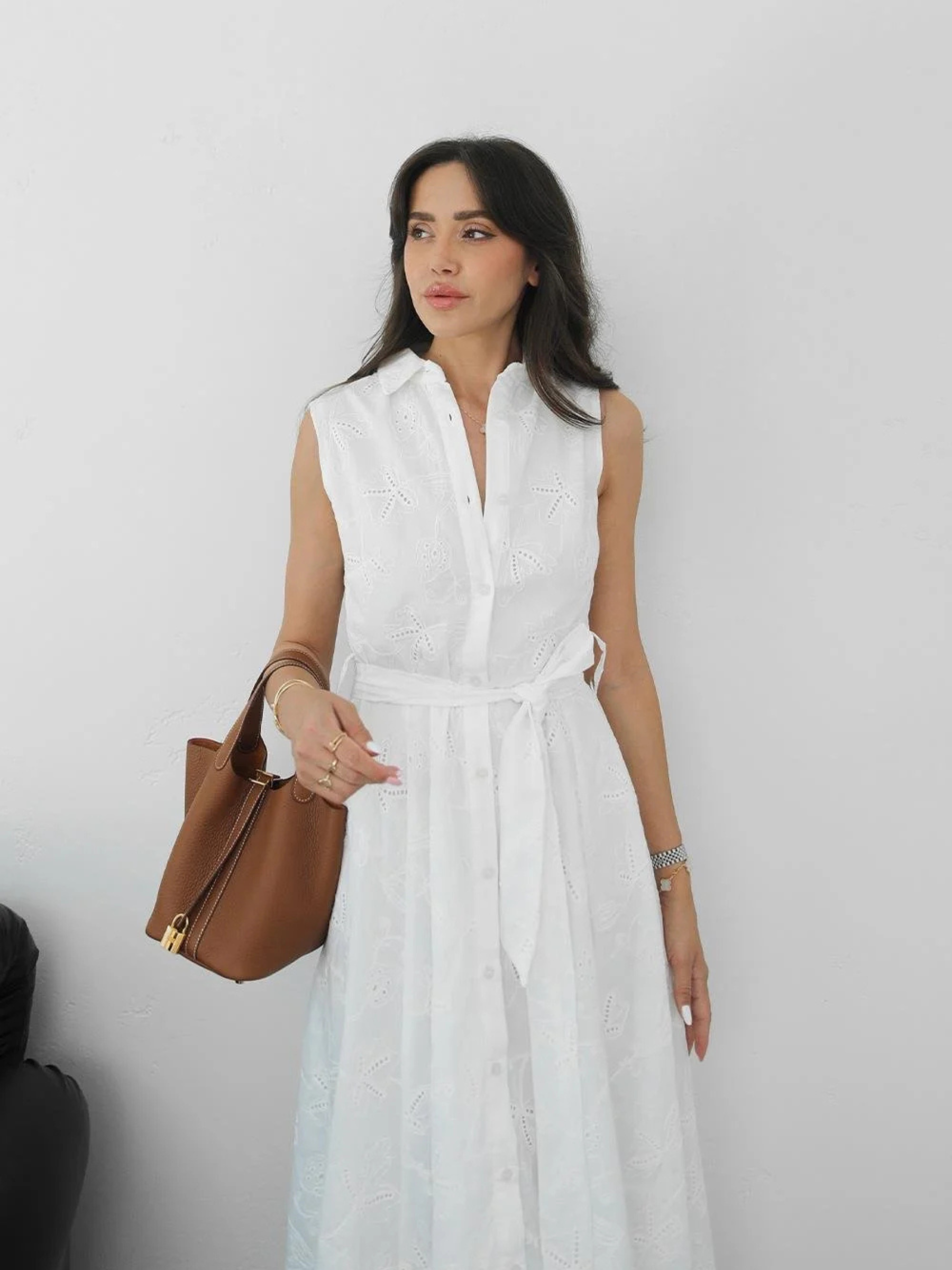 Roca – Robe Longue en Broderie Anglaise