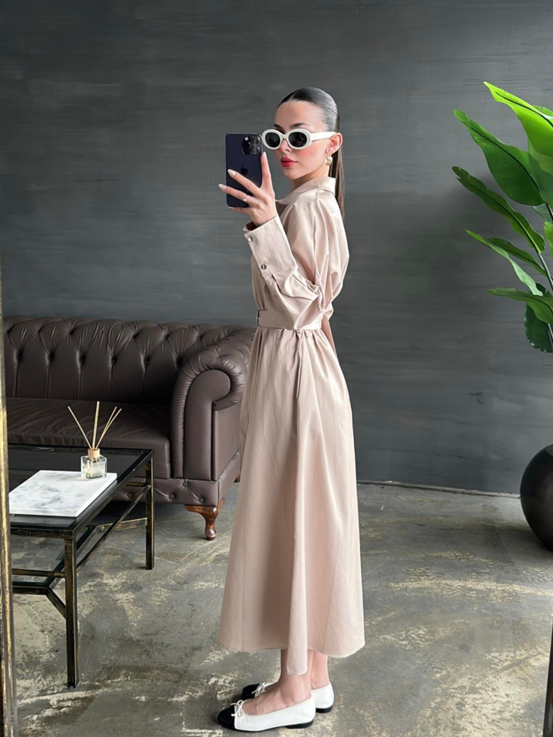 Clara – Robe Élégante Longue en Coton