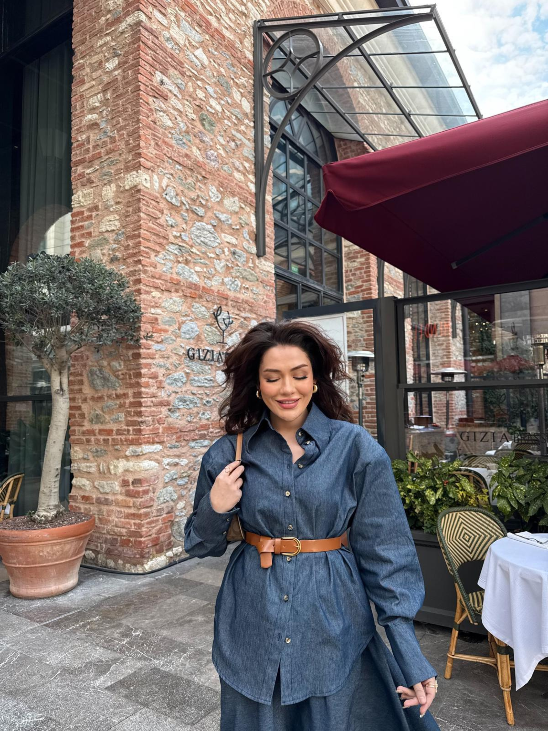 Paris – Ensemble en Denim Ceinturée