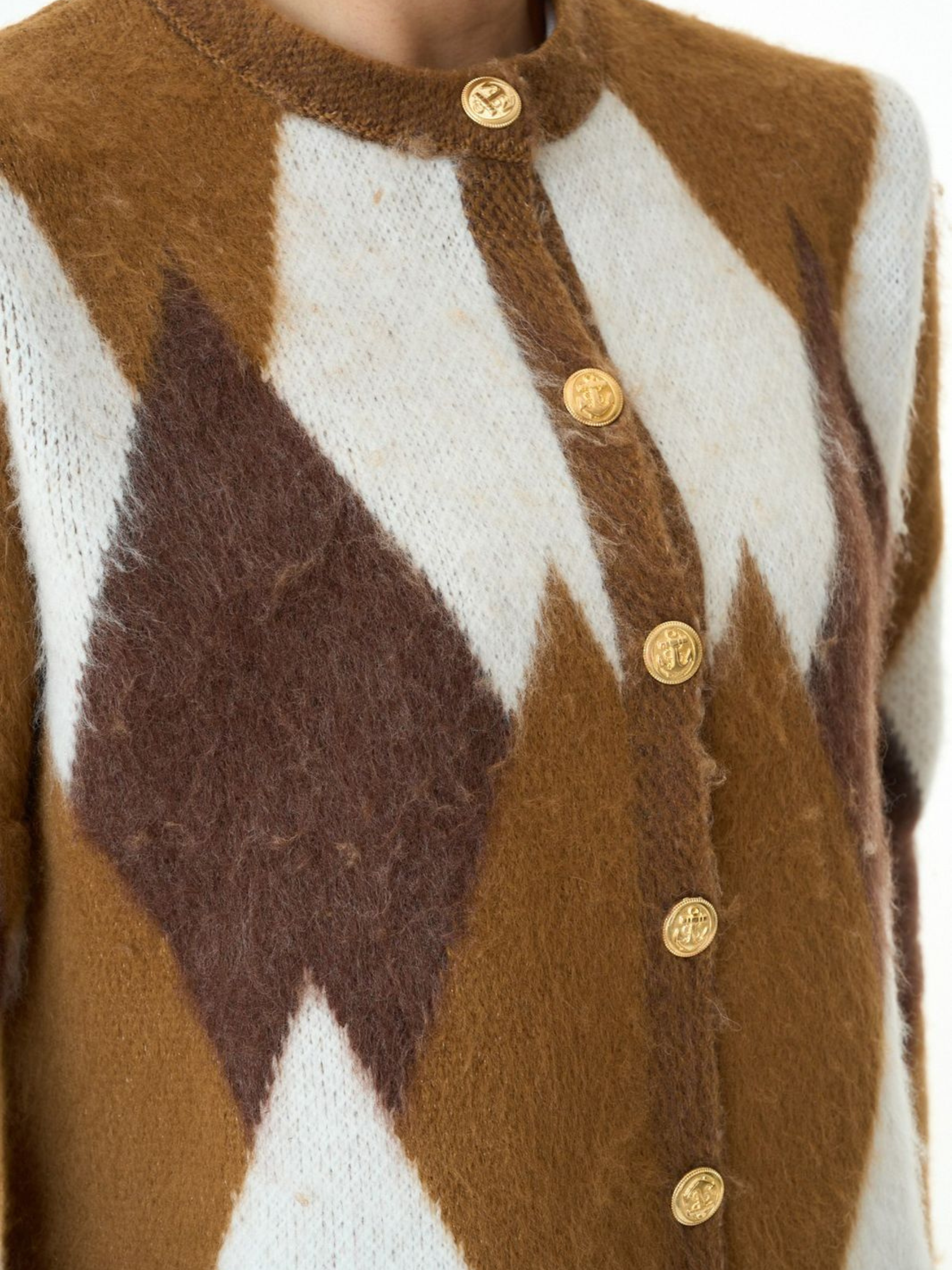 Latte Sans Poches - Cardigan Pelucheux Losanges