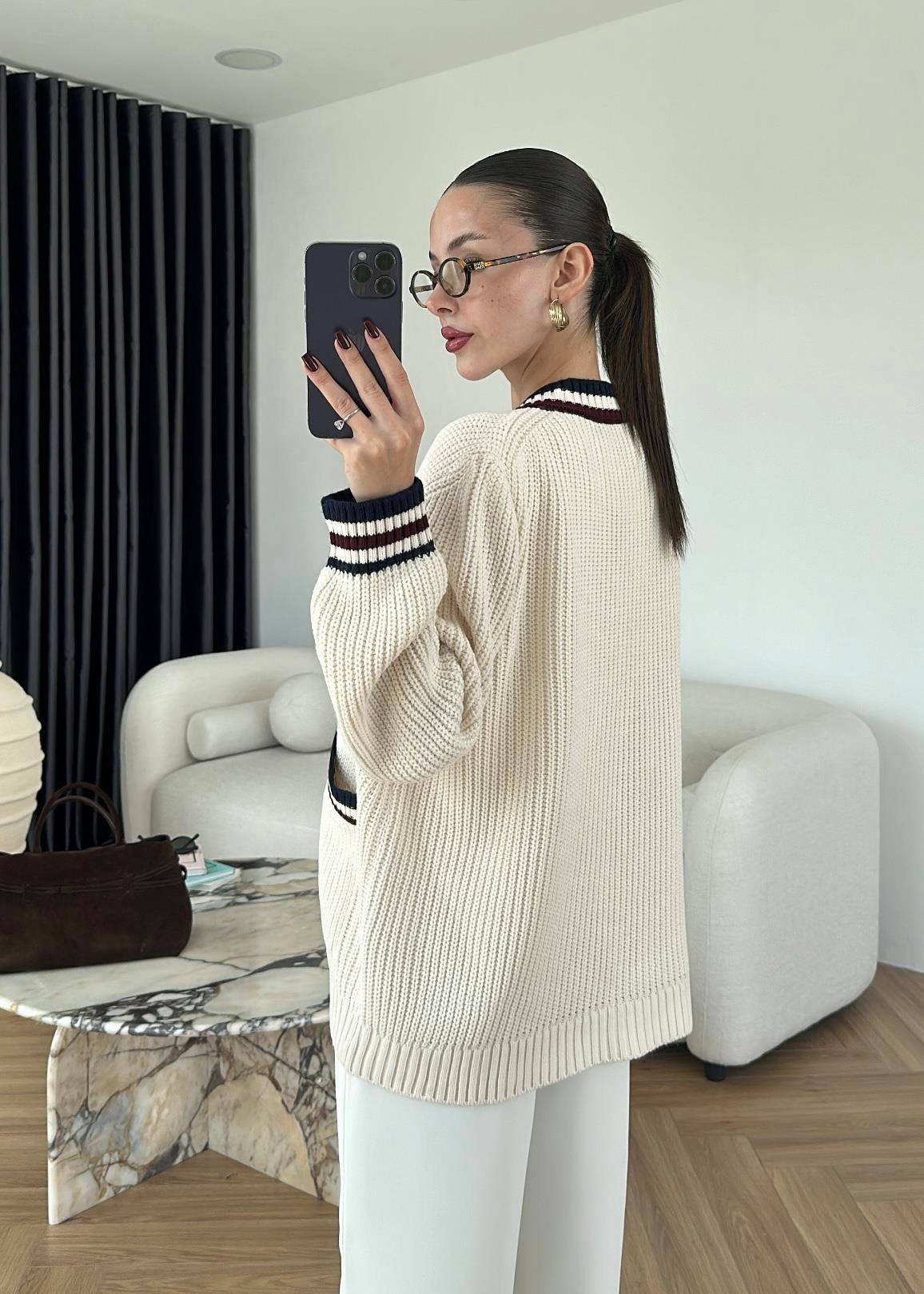 Vanilla - Cardigan Écru à Poches