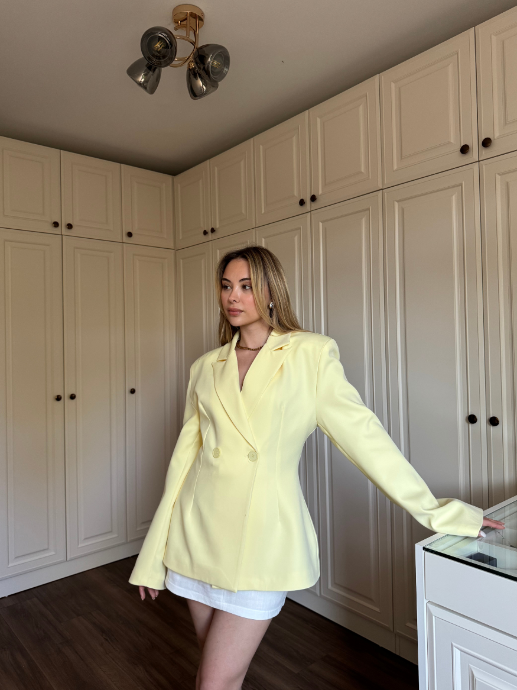 Lucy - Blazer Structuré Jaune