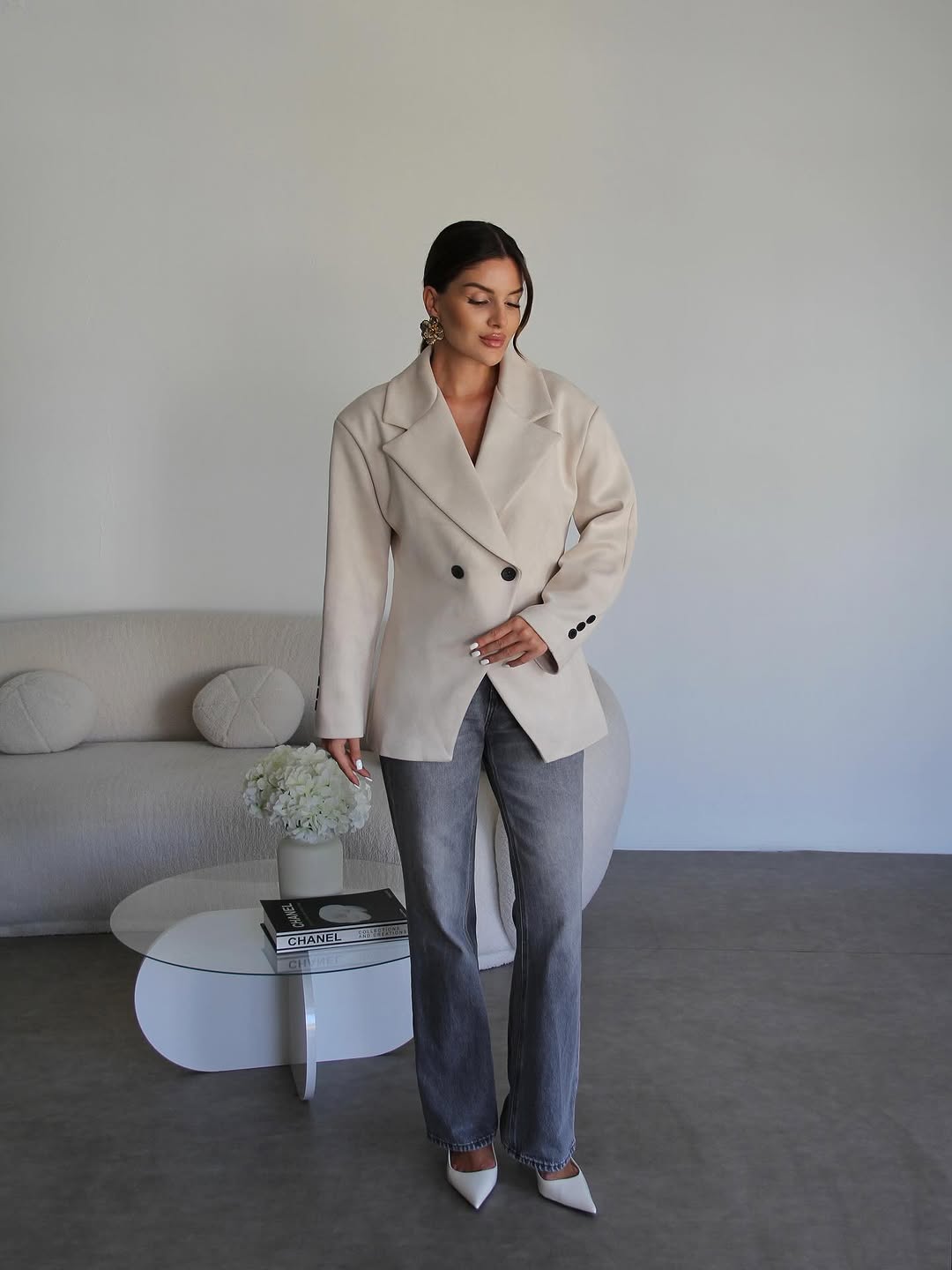 Pearl - Blazer croisé en daim