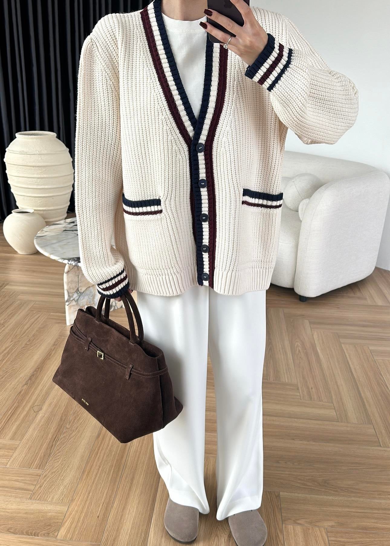 Vanilla - Cardigan Écru à Poches