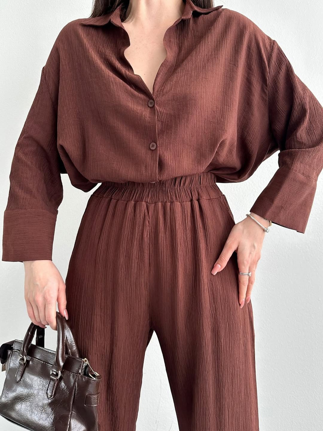 Mario – Ensemble chemise oversize et pantalon fluide
