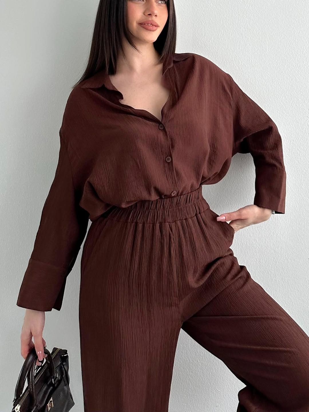 Mario – Ensemble chemise oversize et pantalon fluide