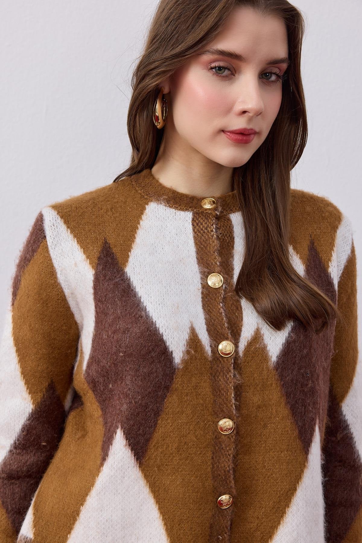 Latte Sans Poches - Cardigan Pelucheux Losanges