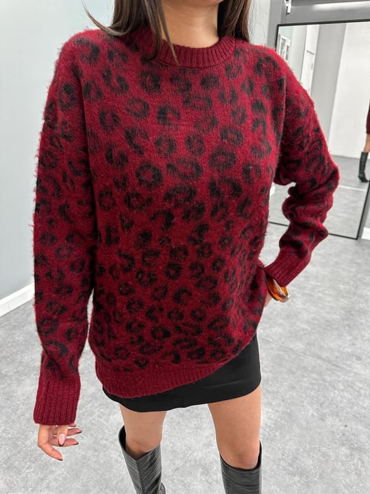 Glam - Pull En Maille Bordeaux