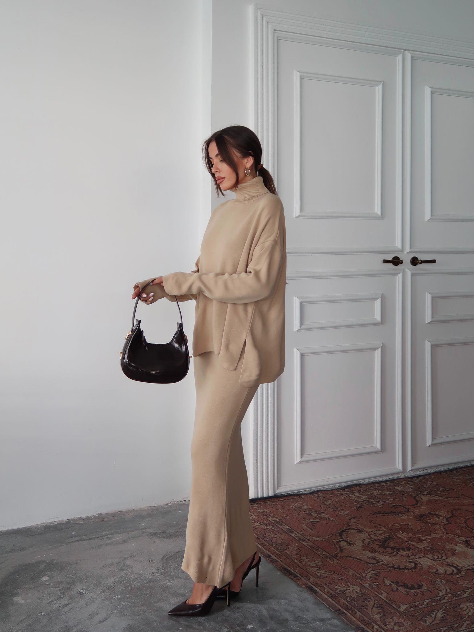 Shanna - Ensemble Pull & Jupe Beige