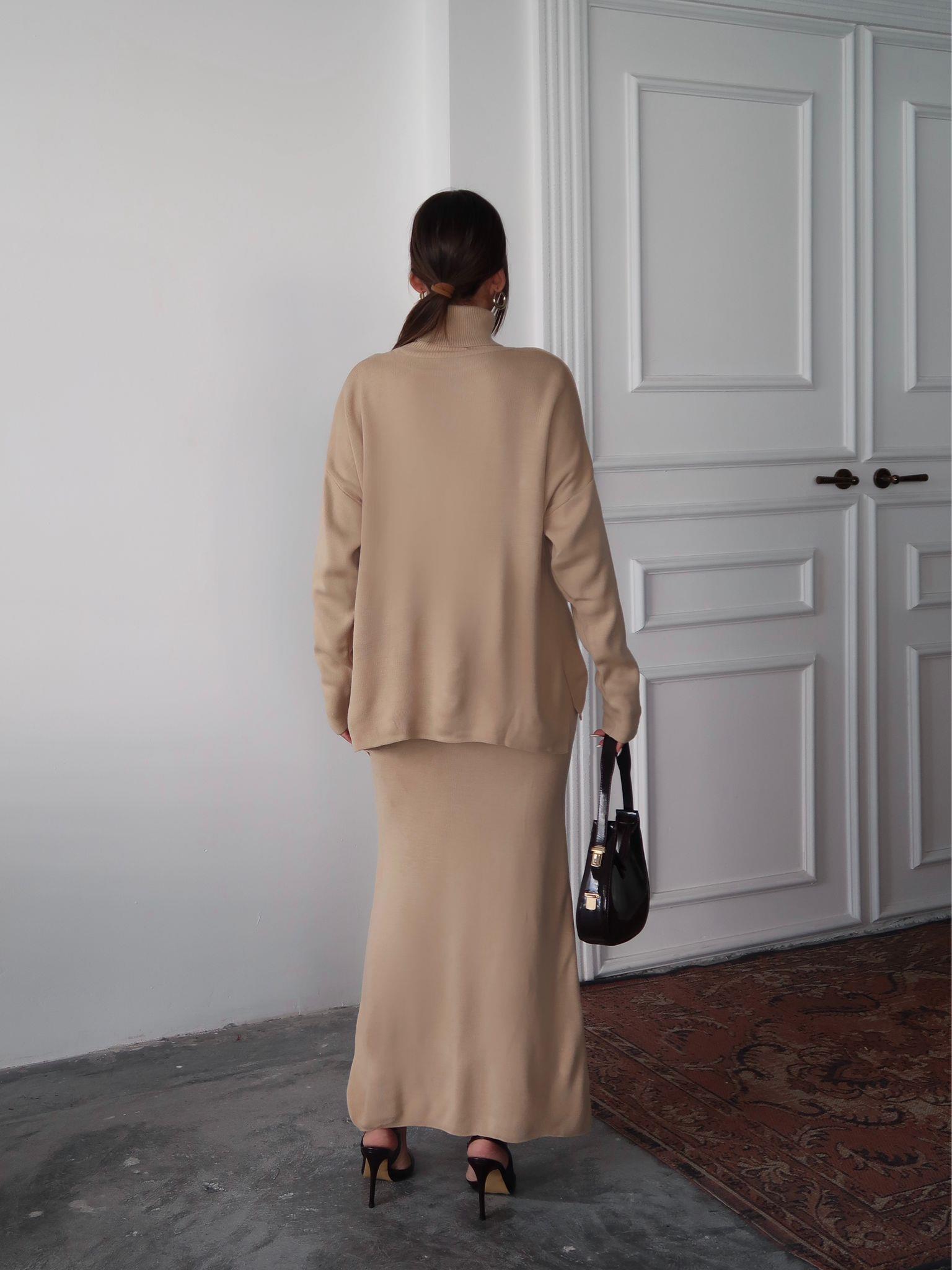 Shanna - Ensemble Pull & Jupe Beige
