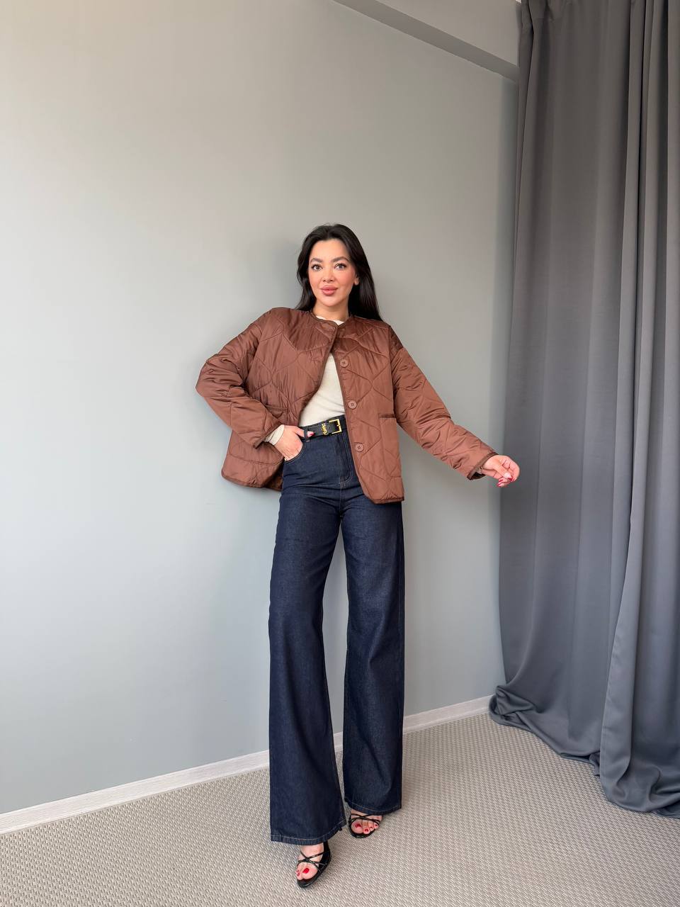 Ruby - Veste Matelassée Oversize Marron
