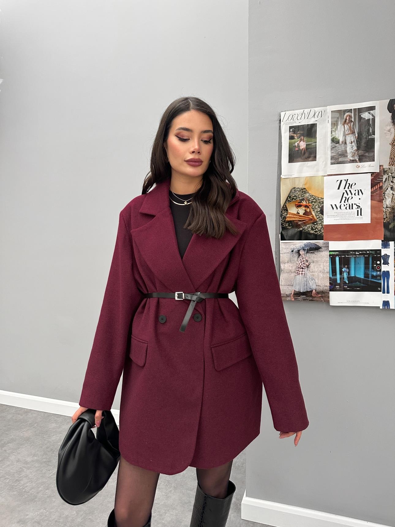 Cherry - Manteau Oversize Avec Ceinture