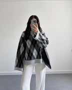 Cozy - Tricot Losanges Gris