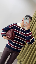 Polois - Pull à Rayures Bleu