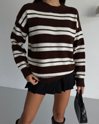 Ranelle - Pull à Rayures Marron