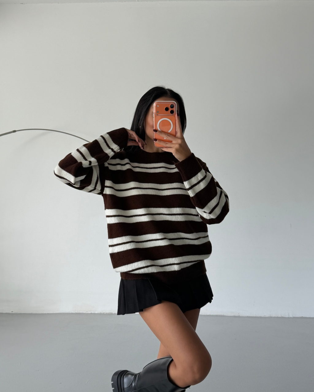 Ranelle - Pull à Rayures Marron