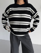Ranelle - Pull à Rayures Noir
