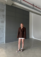 Lucy - Blazer Structuré Marron
