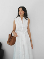 Roca – Robe Longue en Broderie Anglaise