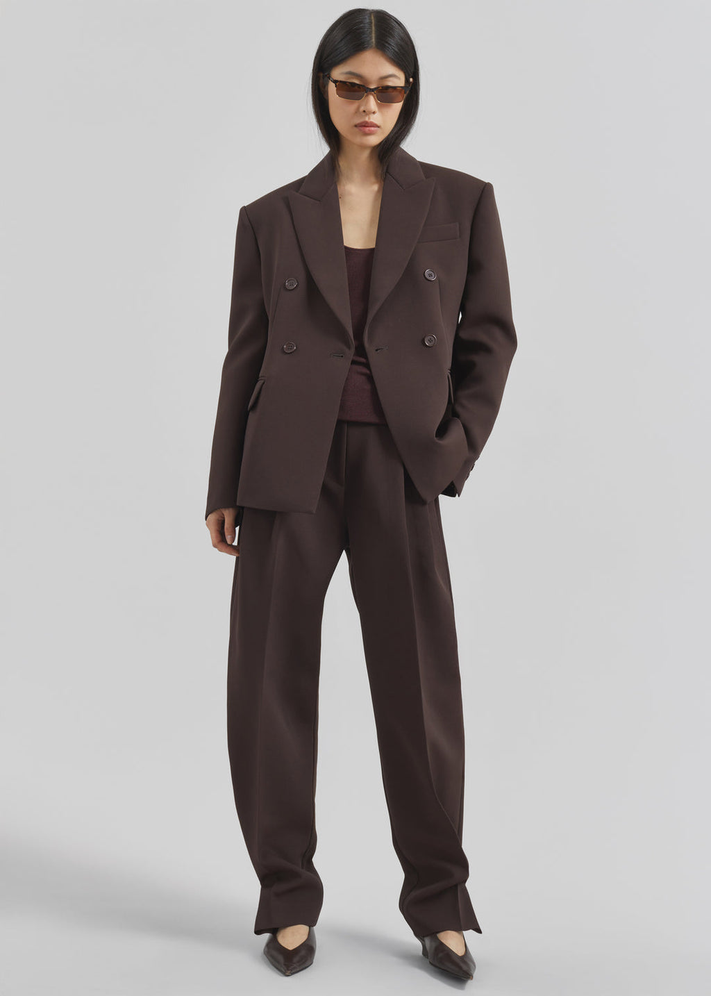 Tailleur Classy– Blazer & Pantalon Raffiné Marron