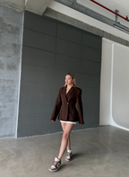 Lucy - Blazer Structuré Marron