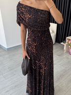 Bohème - Robe Longue Imprimé Léopard