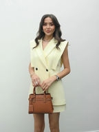 Isla - Ensemble Blazer Sans Manches Jaune