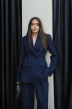 Tailleur Classy– Blazer & Pantalon Raffiné Bleu