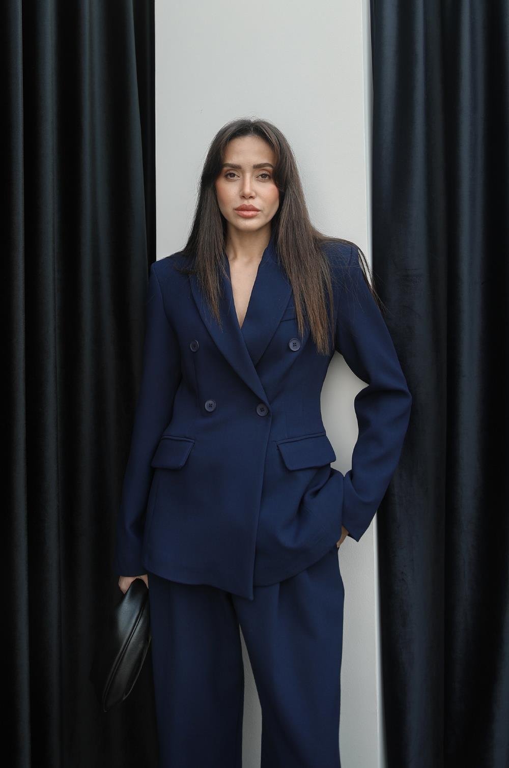 Tailleur Classy– Blazer & Pantalon Raffiné Bleu