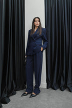 Tailleur Classy– Blazer & Pantalon Raffiné Bleu