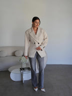 Pearl - Blazer croisé en daim