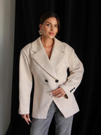 Pearl - Blazer croisé en daim