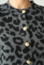 Grisou - Cardigan à imprimé léopard avec boutons dorés
