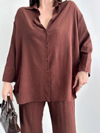 Mario – Ensemble chemise oversize et pantalon fluide