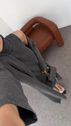 Elle - Ensemble Robe Et Gilet En Maille Gris