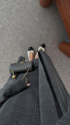 Elle - Ensemble Robe Et Gilet En Maille Gris