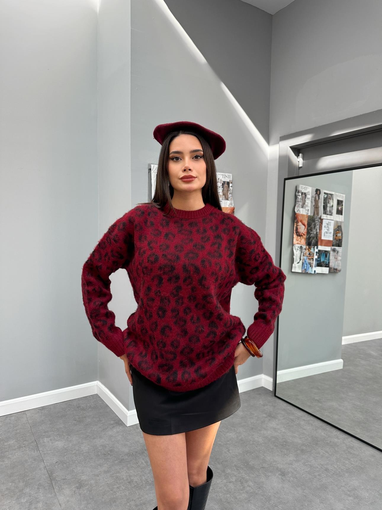 Glam - Pull En Maille Bordeaux