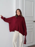 Charmy - Pull Oversize À Col Roulé Bordeaux