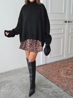 Charmy - Pull Oversize À Col Roulé Noir