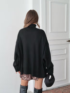 Charmy - Pull Oversize À Col Roulé Noir
