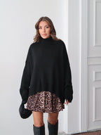 Charmy - Pull Oversize À Col Roulé Noir